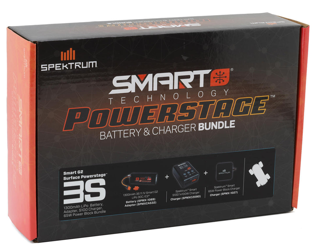 Spektrum RC Smart PowerStage Surface Bundle w/3S Smart 30C LiPo Battery (1300mAh) (IC2)