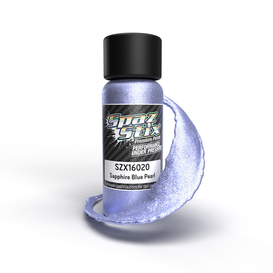 Spaz Stix Sapphire Blue Pearl Airbrush Ready Paint, 2oz Bottle