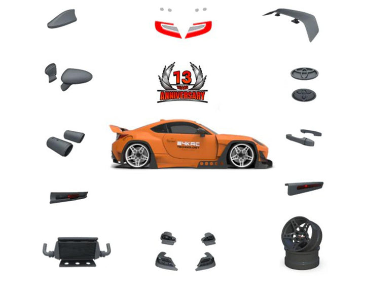 24K RC Technology 1/10 13th Anniversary GR86 Full Drift Spec Body Set (Clear) (Limited Edition)