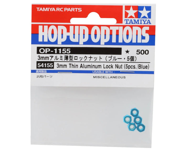 Tamiya Low Profile 3mm Aluminum Lock Nut (Blue)