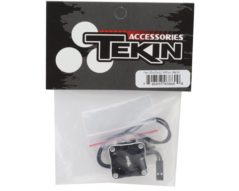 Tekin 25x25x10 Hiflow Aluminum Cooling Fan (Black/Silver) (TT3860) - Iron City RC Hobbies