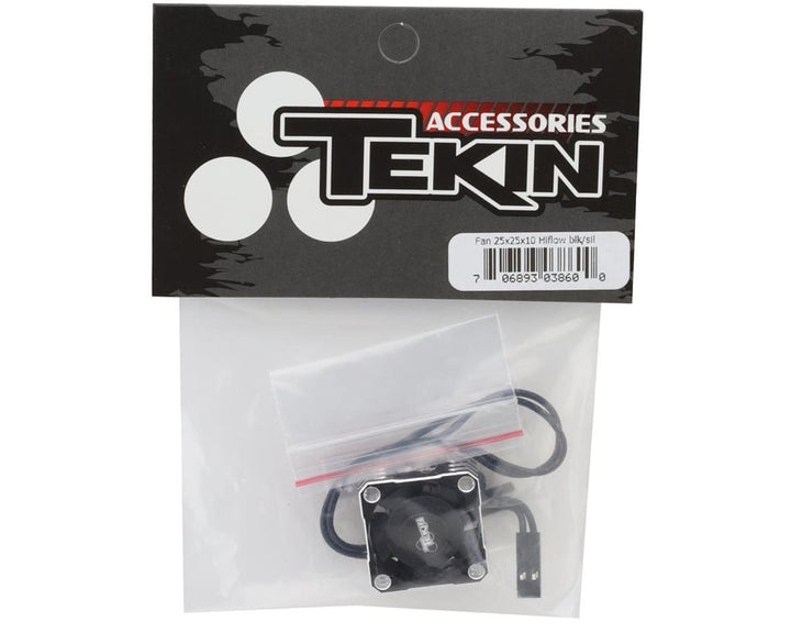Tekin 25x25x10 Hiflow Aluminum Cooling Fan (Black/Silver) (TT3860) - Iron City RC Hobbies