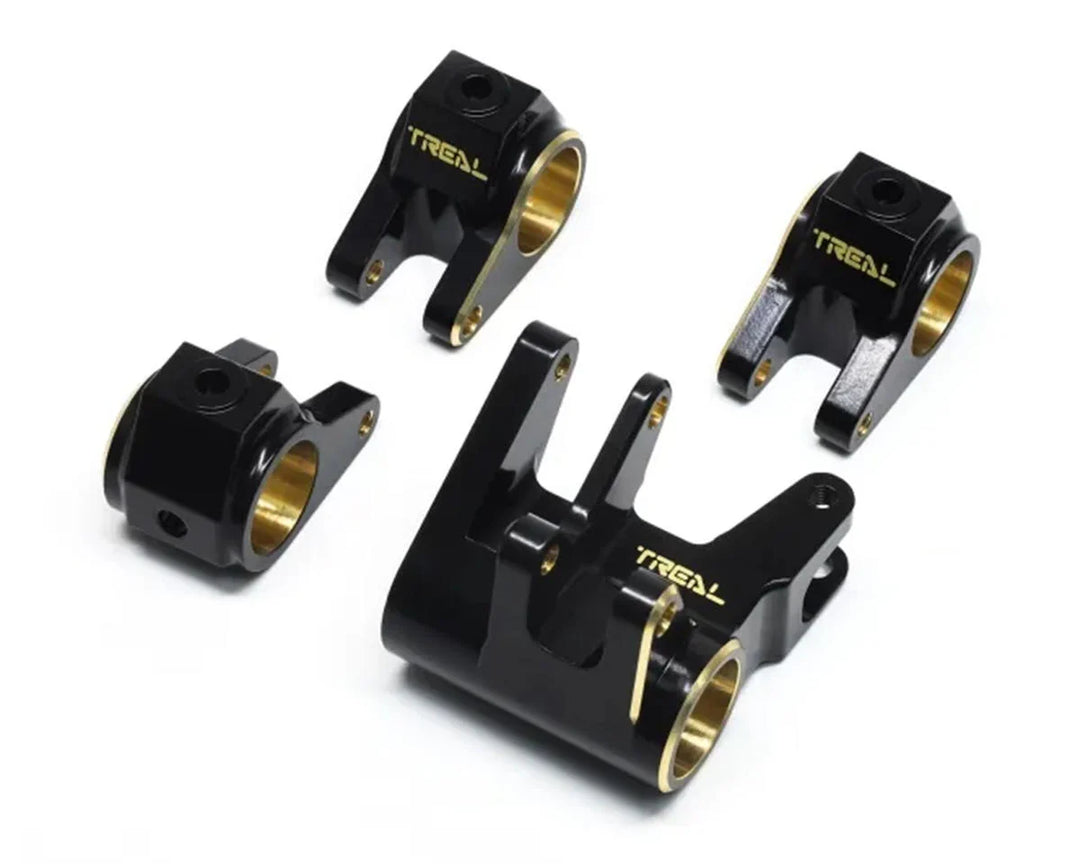 Treal Hobby Axial SCX10 Pro Brass Shock Link Mount Set (Black) (Front/Rear) (109g)