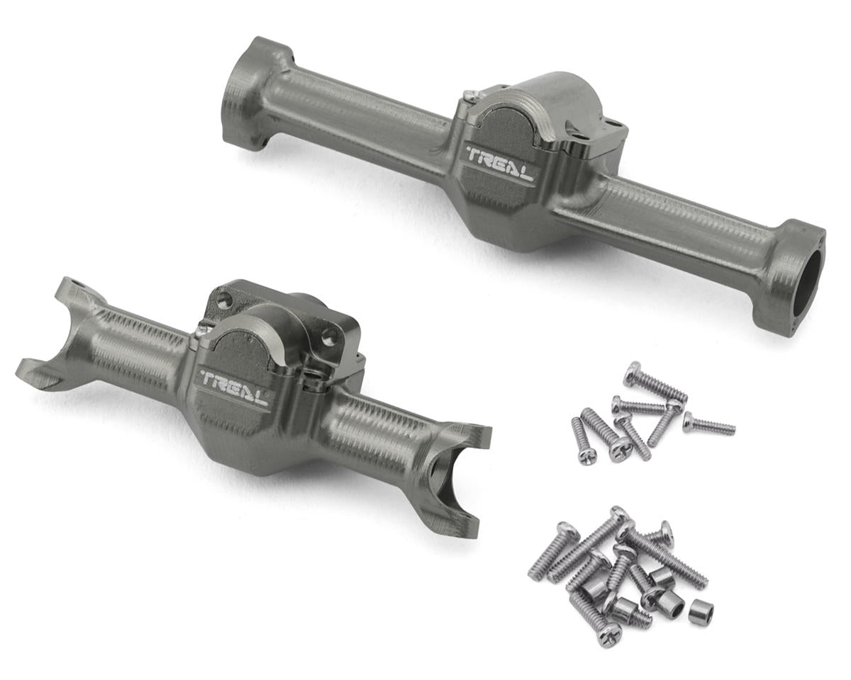Treal Hobby Axial SCX30 7075 Aluminum Front & Rear Axle Housings Set (Gun Metal)