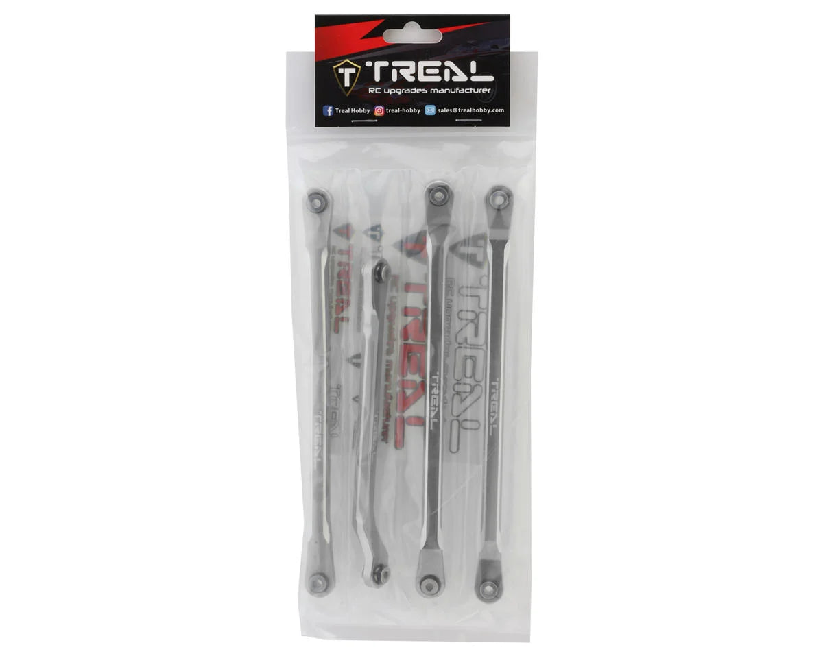 Treal Hobby SCX6 Aluminum Upper Links Set (Silver) (Std Length) (4)