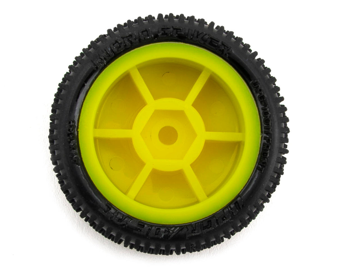 UpGrade RC Micro Spiker Pre-Mounted Front and Rear Carpet Tires for Losi® Micro-B (Yellow)