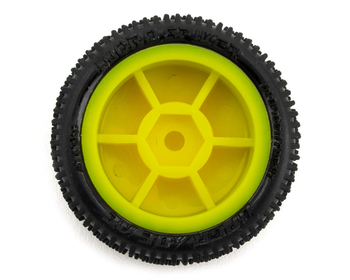 UpGrade RC Micro Spiker Pre-Mounted Front and Rear Carpet Tires for Losi® Micro-B (Yellow)