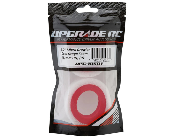 UpGrade RC 1.0" Micro Crawler Dual Stage Foam Inserts (2) (57mm OD) (Closed Cell Inner/Soft Outer)
