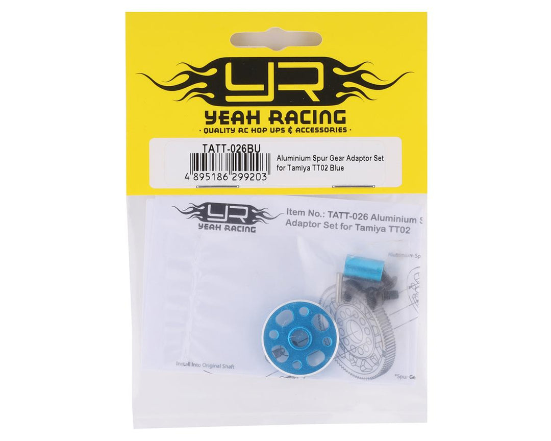 Yeah Racing Tamiya TT-02 Aluminum Spur Gear Mount (Blue)
