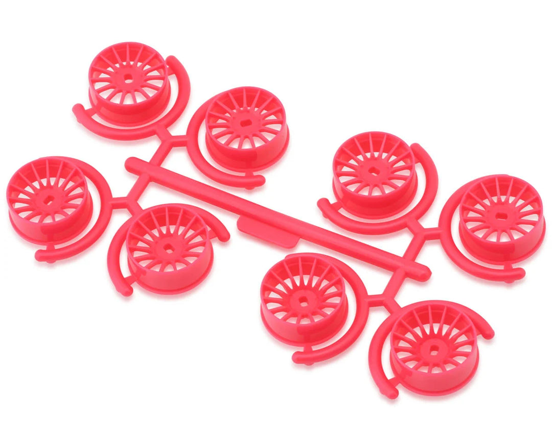 Yeah Racing Mini-Z AWD 8.5mm Multi-Spokes Narrow Wheel Set (Florescent Pink) (0mm/+1mm/+2mm/+3mm)