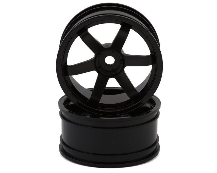 Yokomo 6-Spoke Drift Wheels (Black) (2) (7mm Offset)