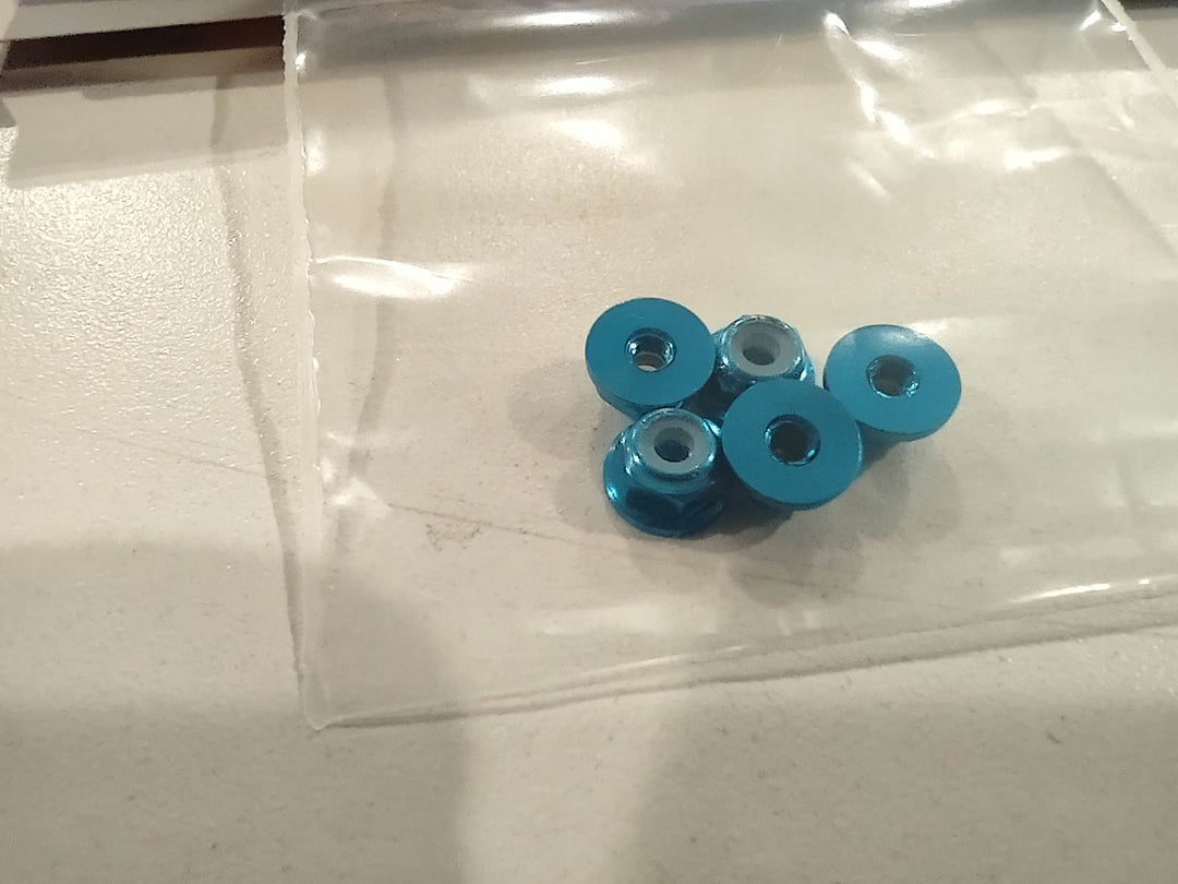 GT55 M2 Flange Aluminum Self-Locking Nut (5pcs Light Blue) - Iron City RC Hobbies