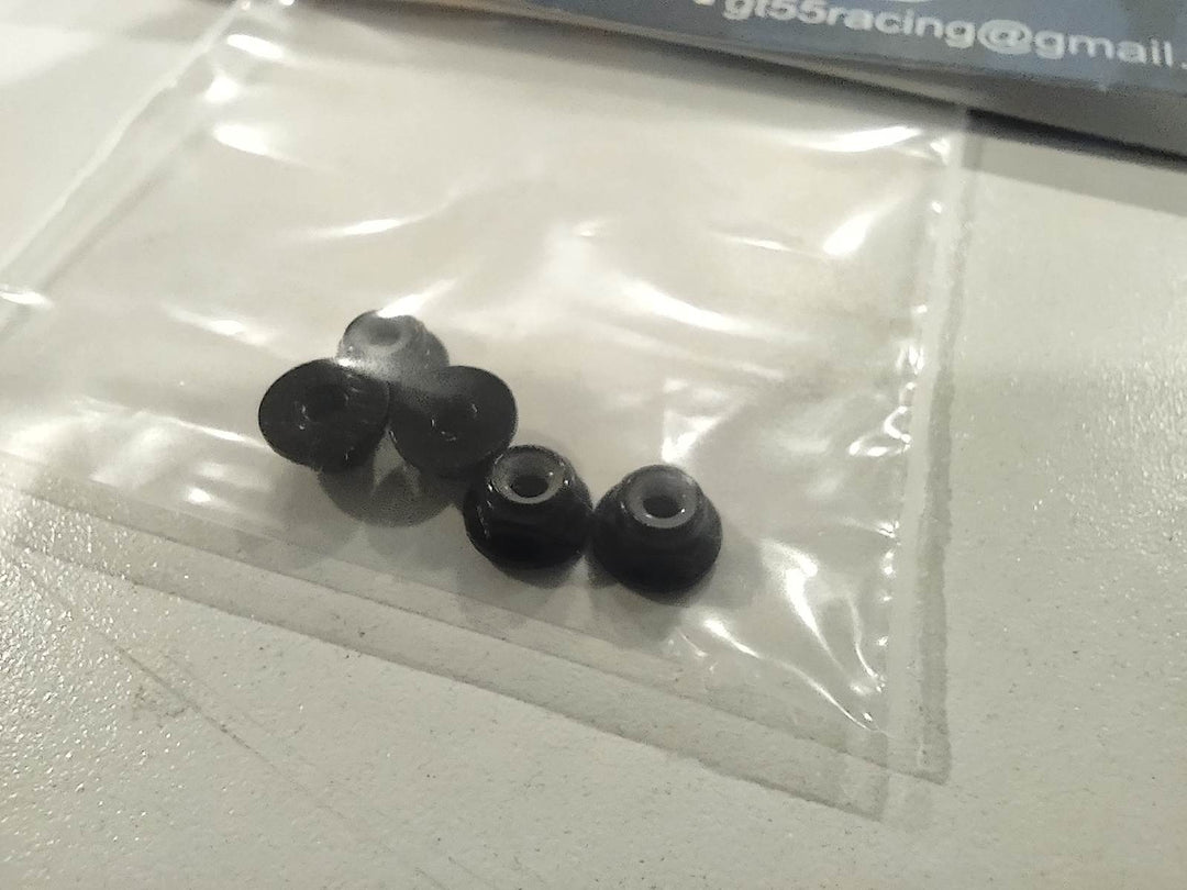 GT55 M2 Flange Aluminum Self-Locking Nut (5pcs Black) - Iron City RC Hobbies