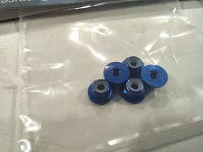 GT55 M2 Flange Aluminum Self-Locking Nut (5pcs) Blue - Iron City RC Hobbies