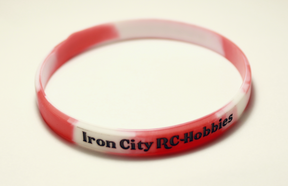 ICRC Red/White Swirl Wrist Band - Iron City RC Hobbies