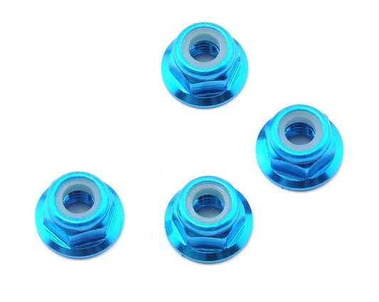 M4 Flanged Wheel Nuts – Anodized Aluminum – Fit Tamiya, HPI, Traxxas 1:10 RC Cars (Electric & Nitro)